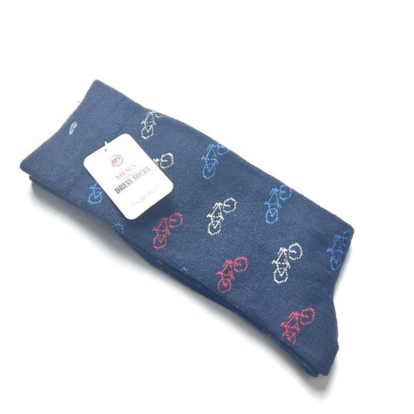 Bicycle Print  Logo Design Multi-color Style Crew Socks NWT - Picture 2 of 8